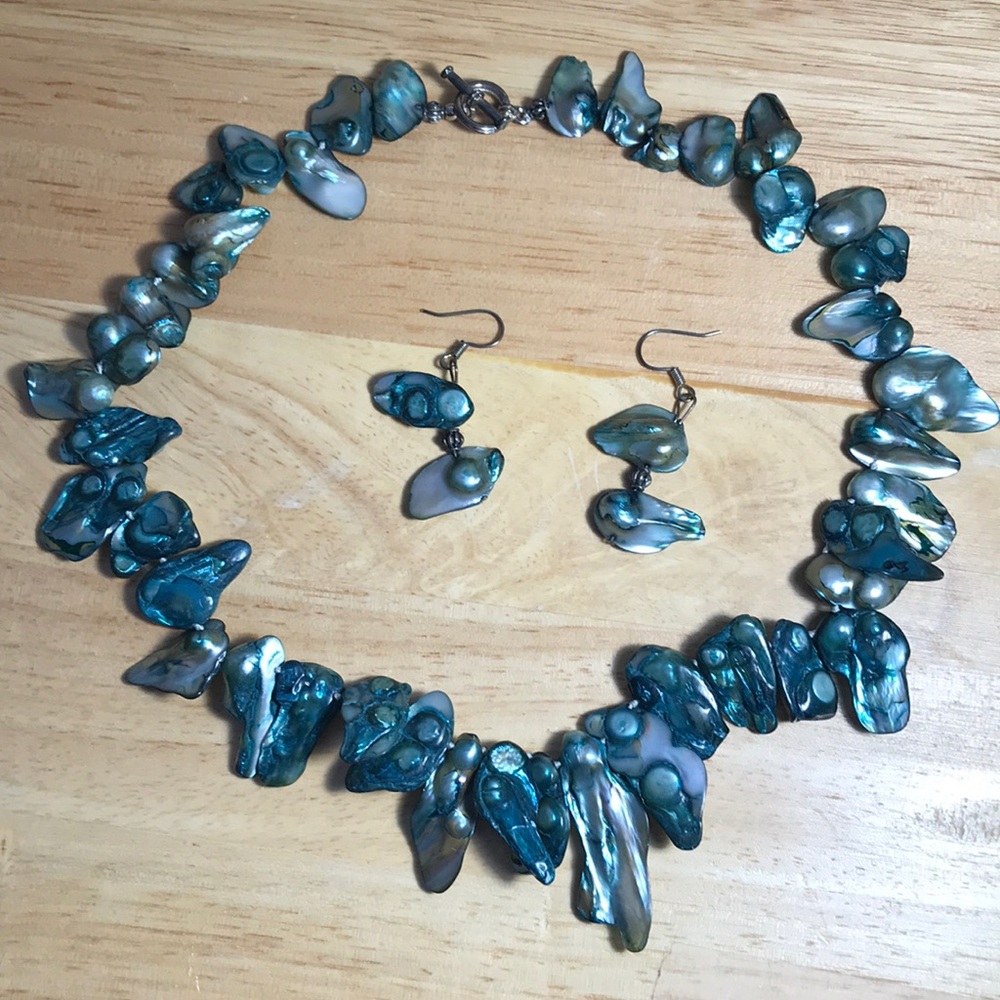 Abalone Necklace with matching earrings